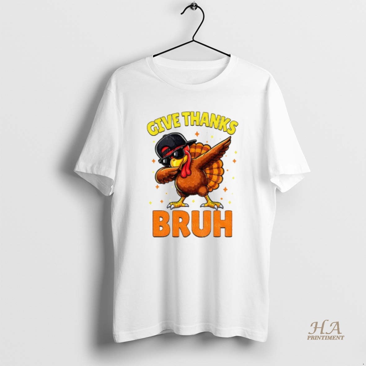Official Turkey Dabbing Give Thanks Bruh Thanksgiving Shirt