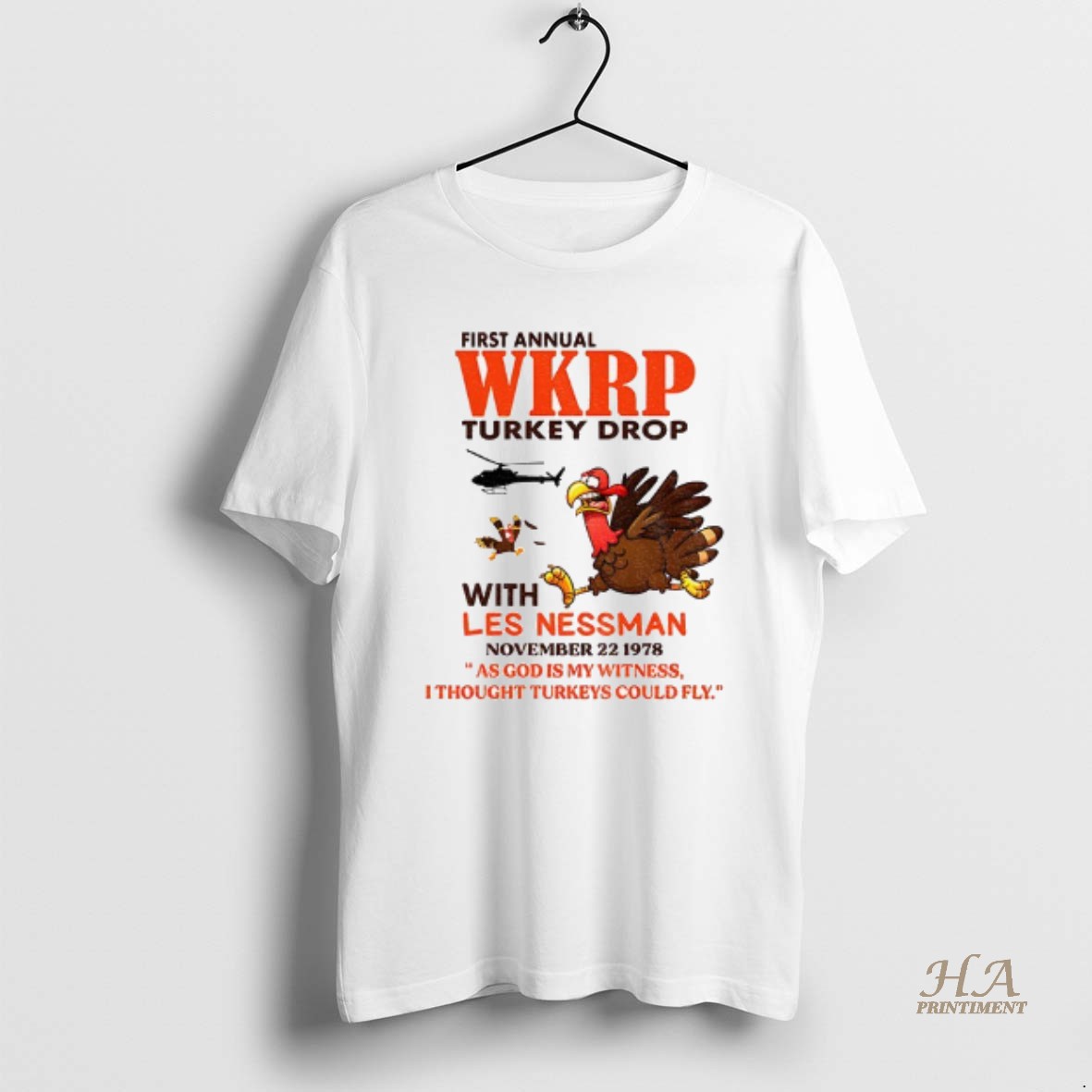 Official Vintage Wkrp Turkey Drop First Annual With Less Nessman Shirt