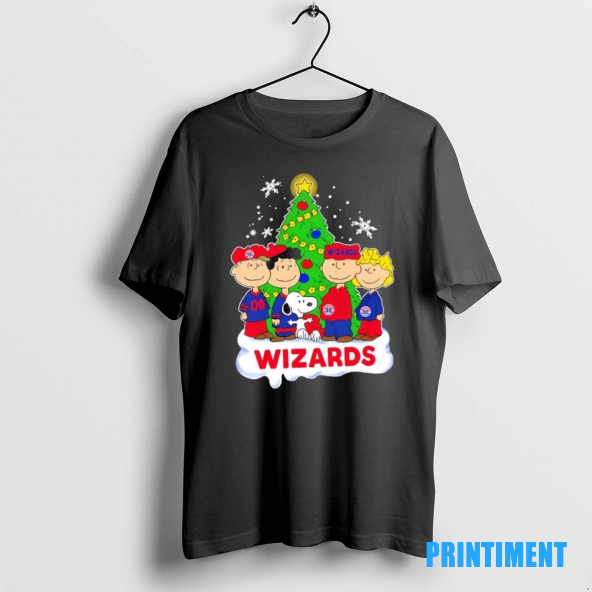 Official Washington Wizards X Peanuts Snoopy And Friends Christmas Tree Tee Sweater Hoodie