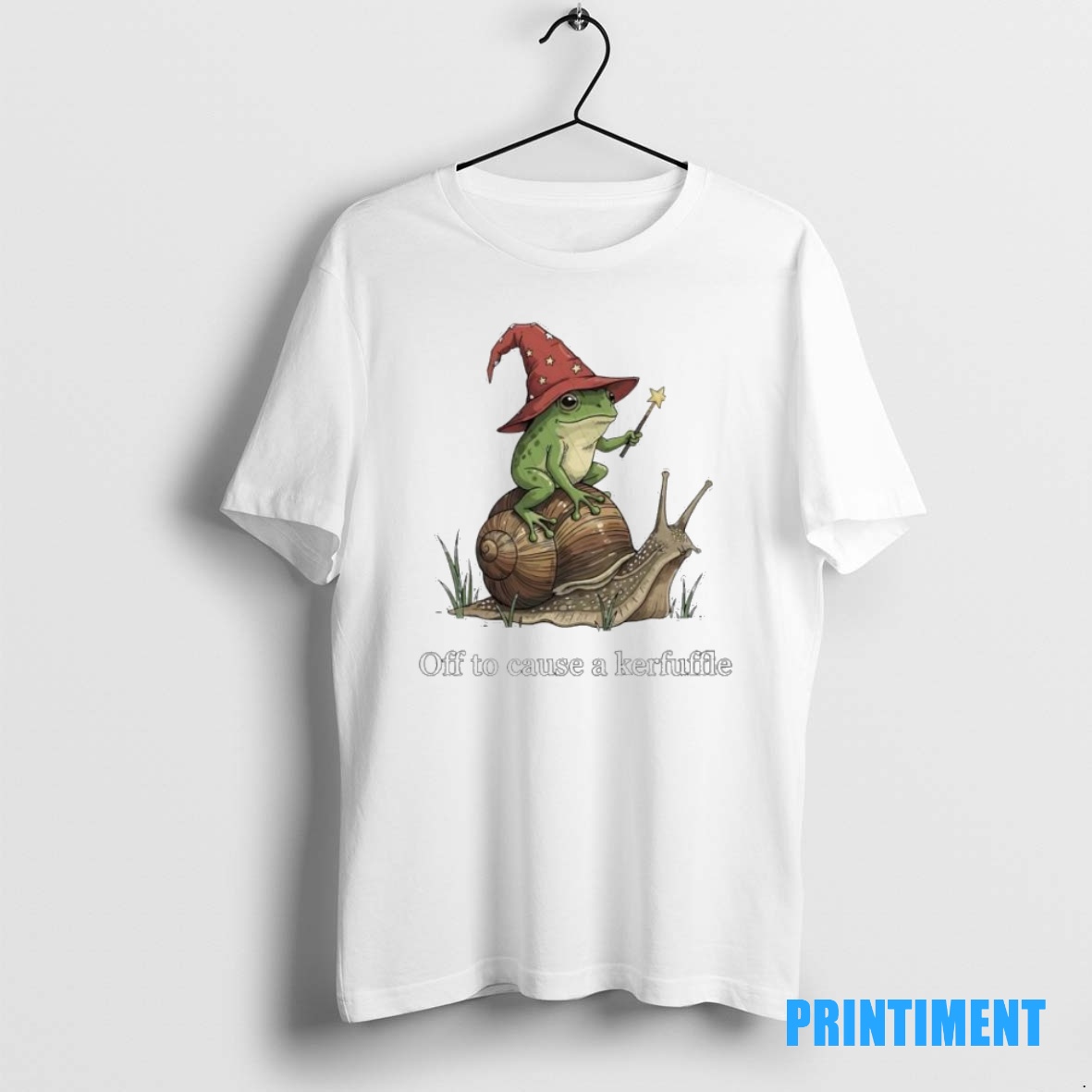 Official Whimsical Wizard Frog Off To Cause A Kerfuffle Tee Sweater Hoodie