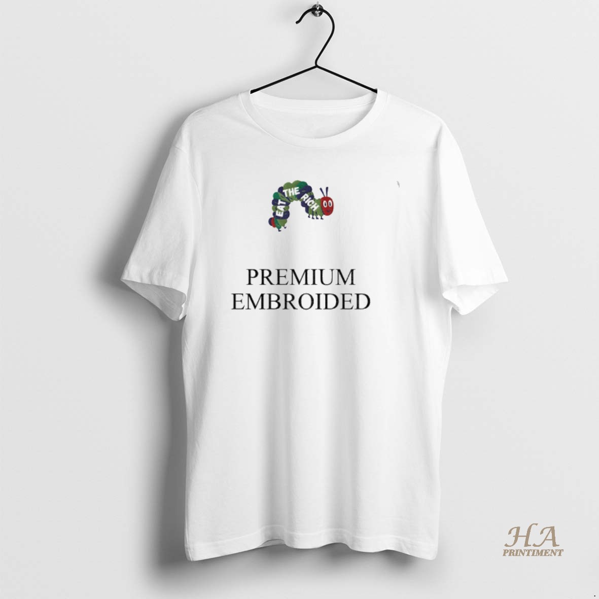 Official Worm Eat The Rich Premium Embroidered Anti Capitalist T Shirt