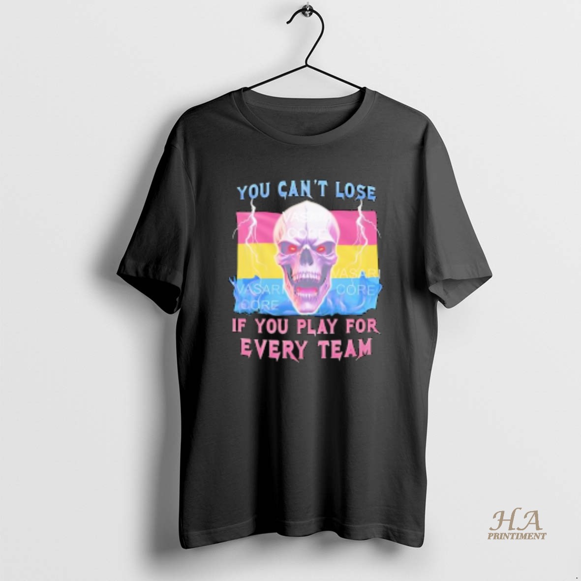 Official You Cant Lose If You Play For Every Team Pansexual Skull Of Flag T Shirt
