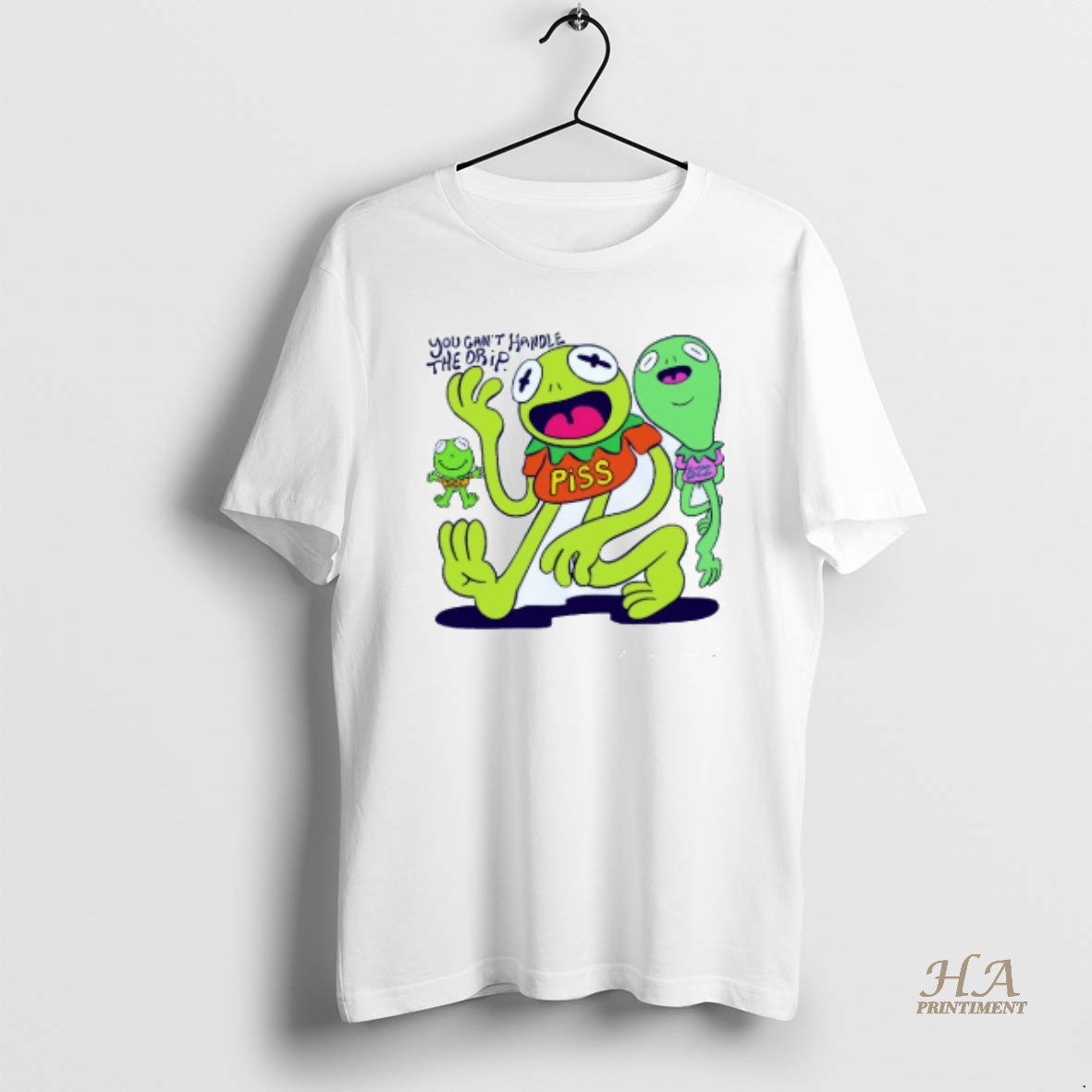 Official You Cant Handle The Drip Frogs Mens White Tee T Shirt