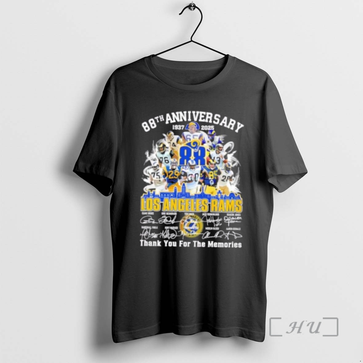 Officials 88th Anniversary 1937 2025 Los Angeles Rams Legends Thank You For The Memories Skyline Premium T Shirt Sweater Hoodie