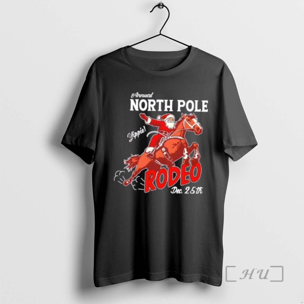 Officials Annual North Pole Rodeo Western Christmas Cowboy Santa Premium T Shirt Sweater Hoodie