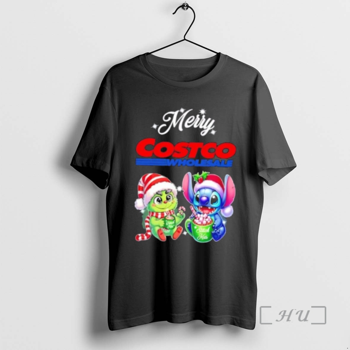 Officials Baby Grinch And Stitch X Costco Wholesale Merry Christmas Premium T Shirt Sweater Hoodie
