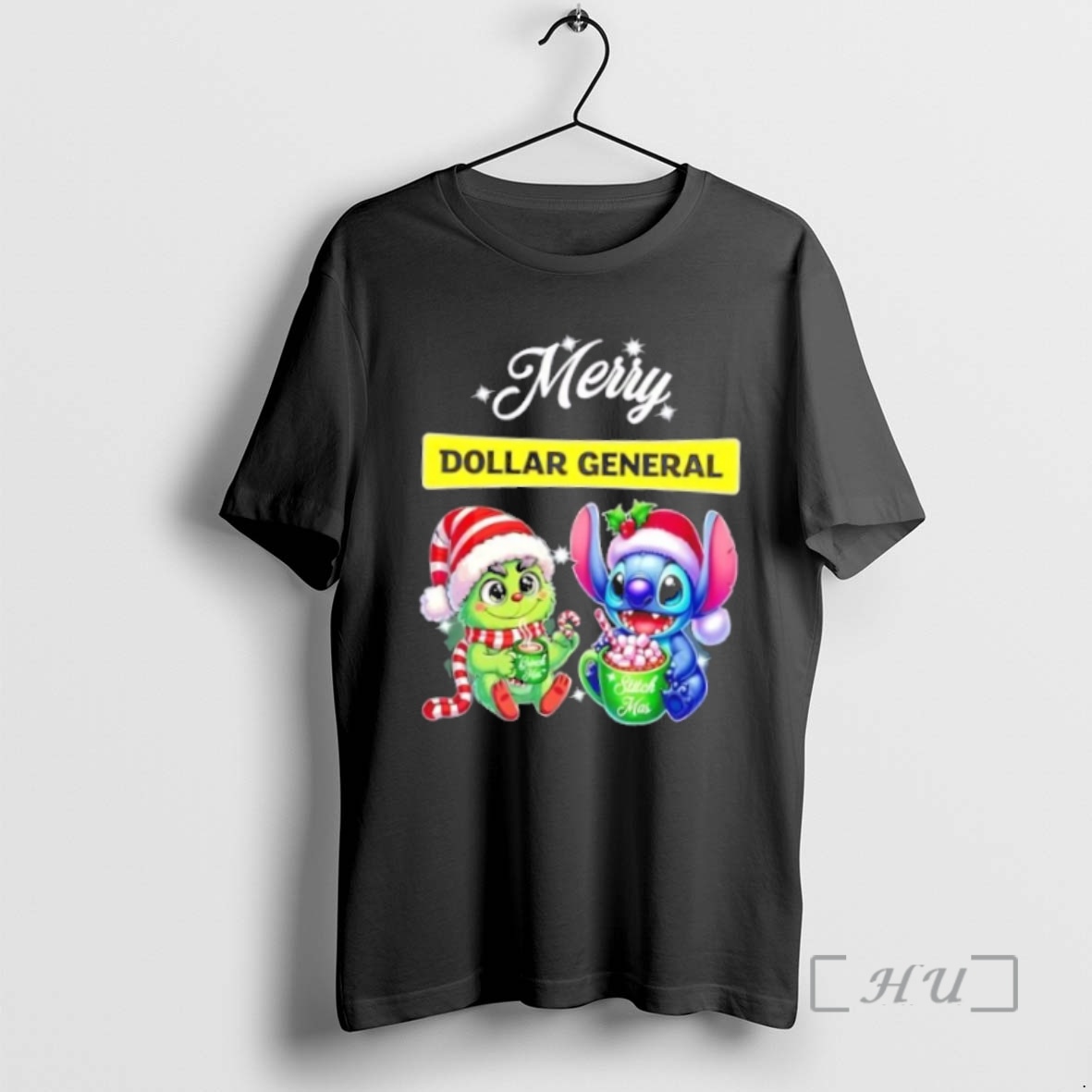 Officials Baby Grinch And Stitch X Dollar General Merry Christmas Premium T Shirt Sweater Hoodie
