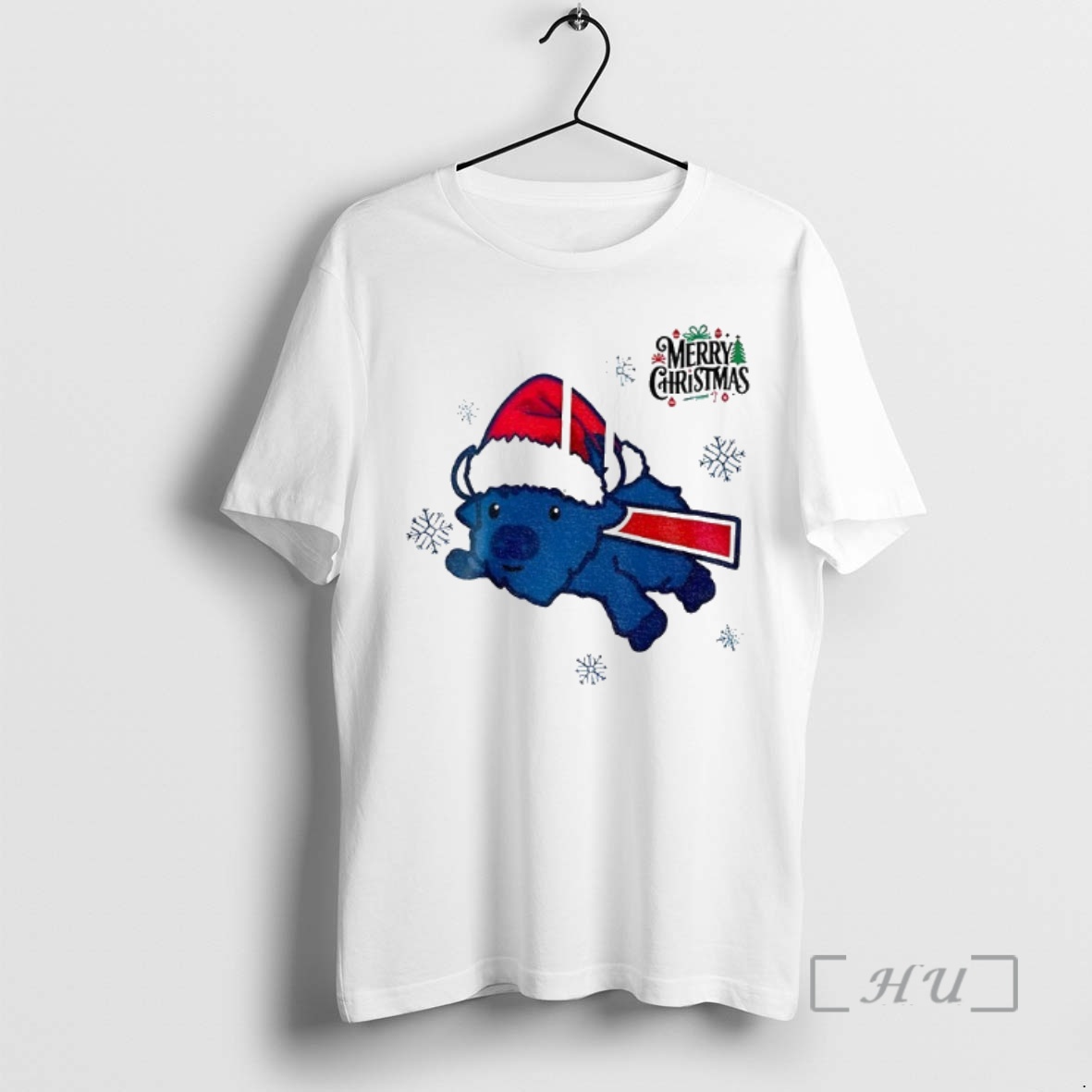Officials Buffalo Mascot Santa Hat Buffalo Bills Merry Christmas 2025 Premium T Shirt Sweater Hoodie