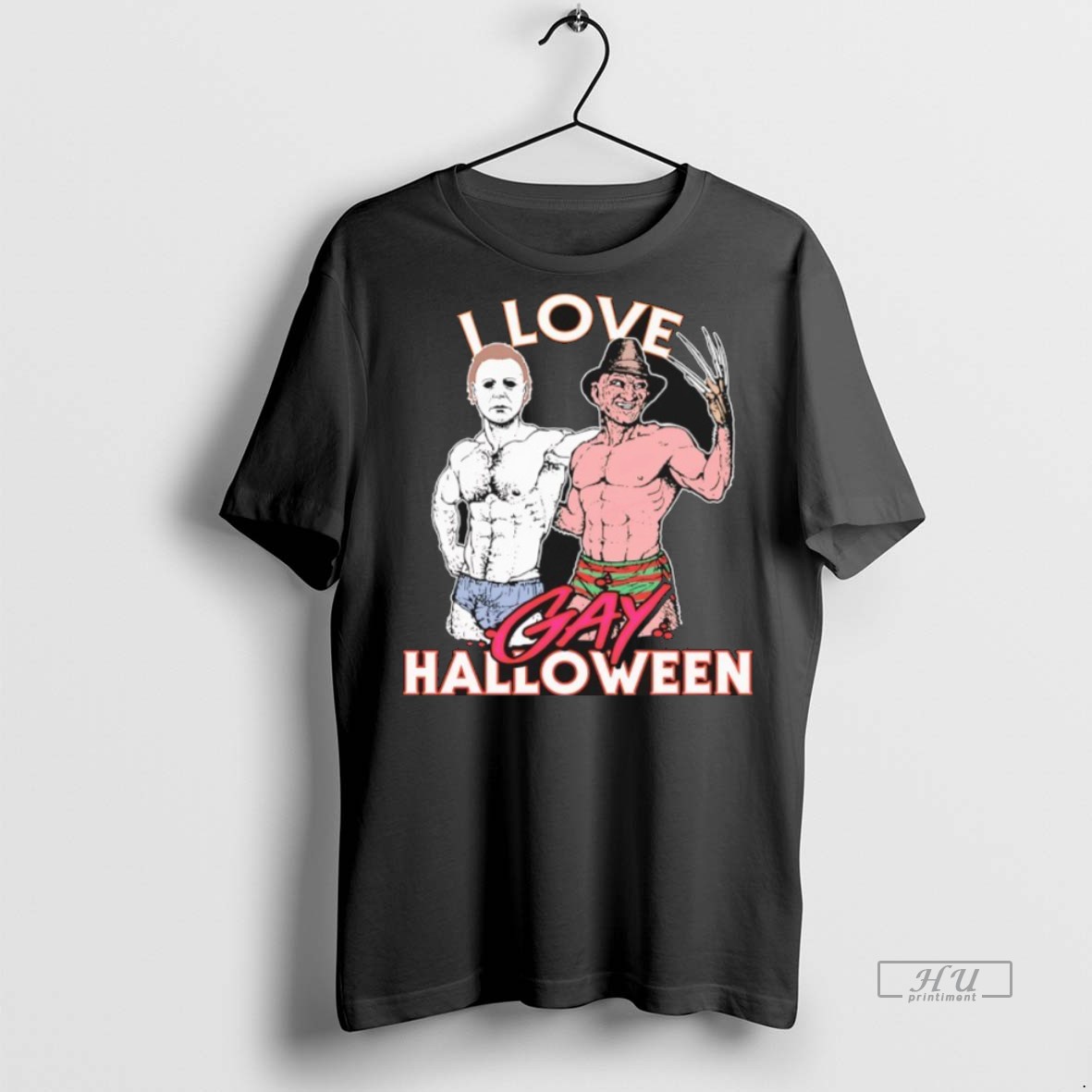 Officials I Love Gay Halloween Michael Myers And Jason Voorhees Premium Tee Shirt Sweater Hoodie