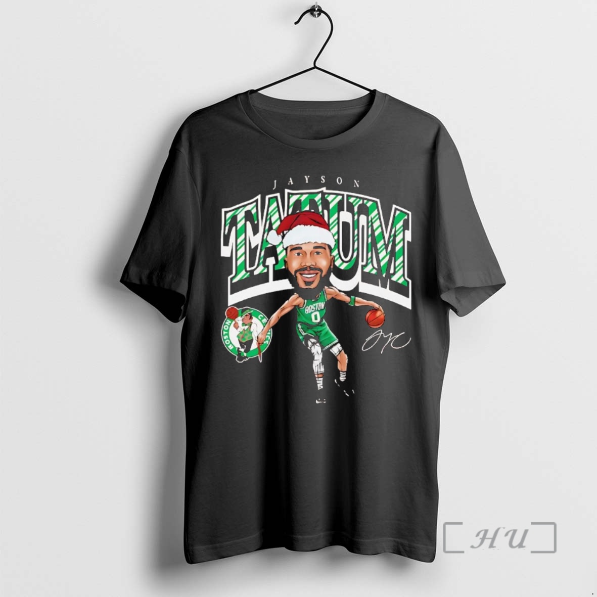 Officials Jayson Tatum Santa Cartoon Boston Celtics Premium T Shirts Sweater Hoodie
