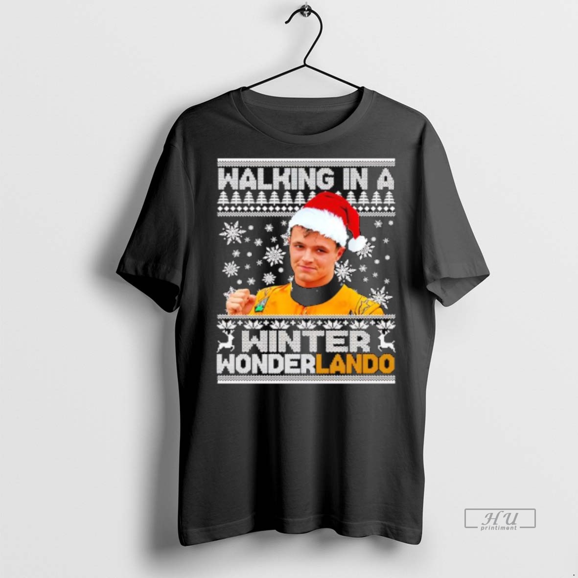 Officials Lando Norris Christmas Walking In A Winter Wonderlando Graphic Premium Tee Shirt Sweater Hoodie