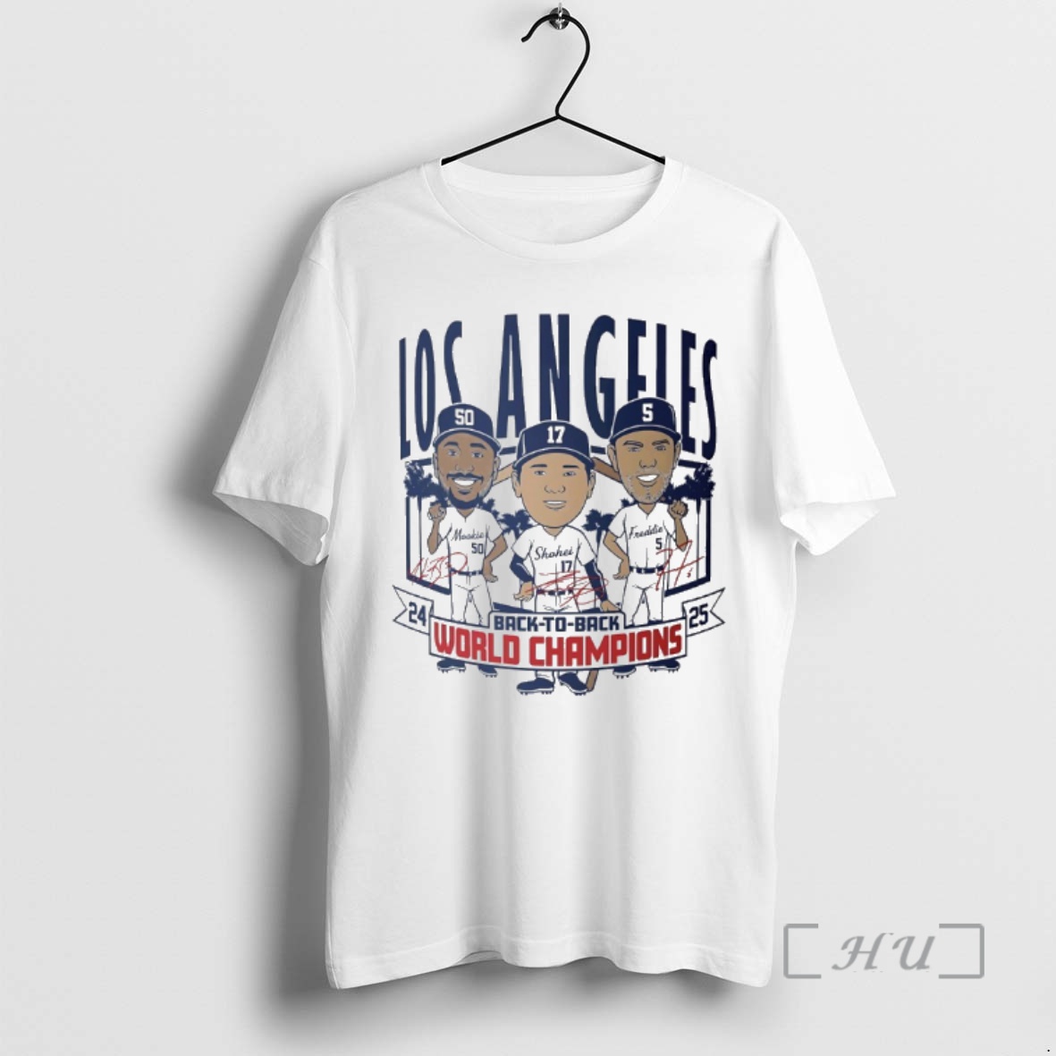 Officials Los Angeles Baseball Back To Back World Champs Caricatures Premium T Shirts Sweater Hoodie