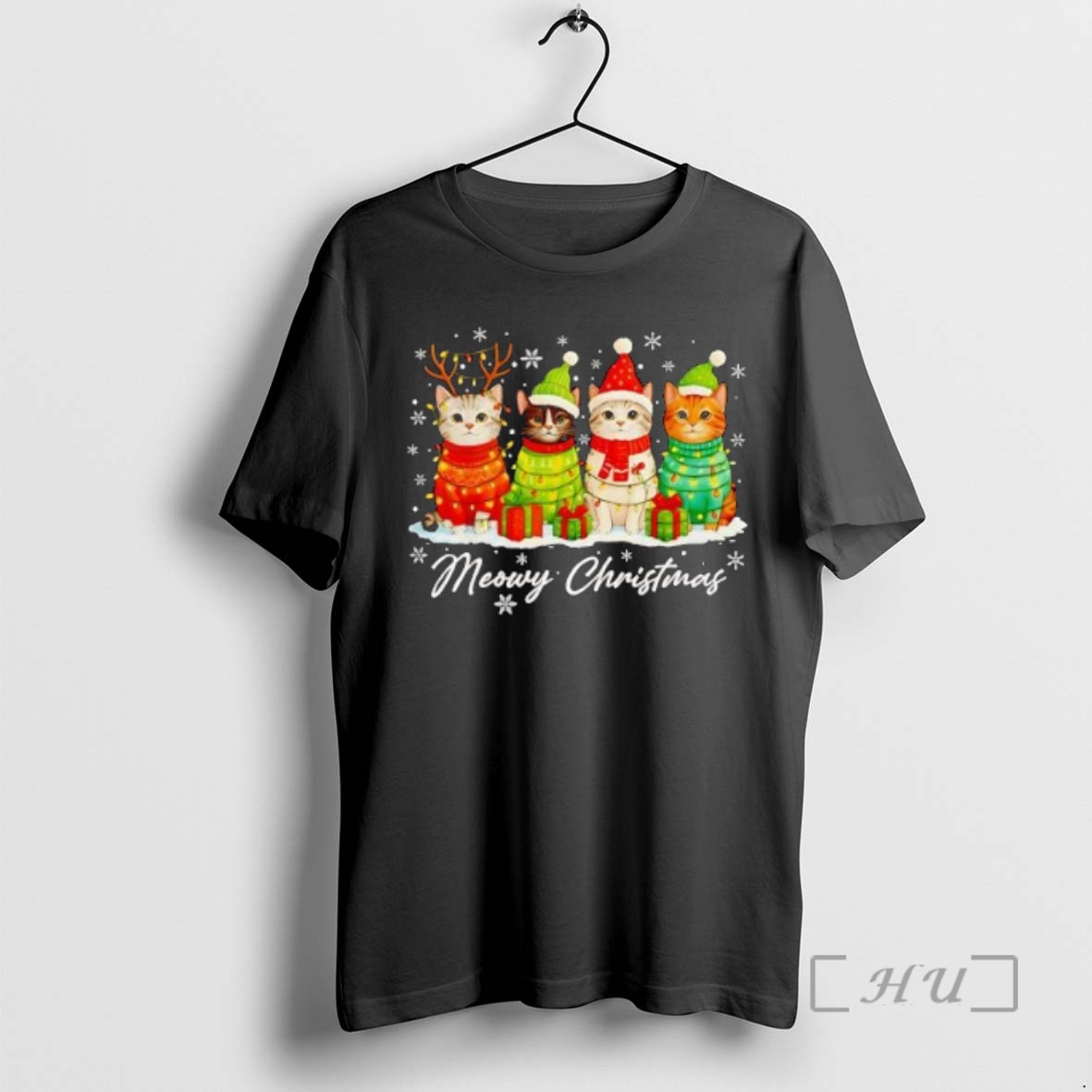 Officials Meowy Christmas Cats Holiday Lights Cozy Season Premium T Shirts Sweater Hoodie