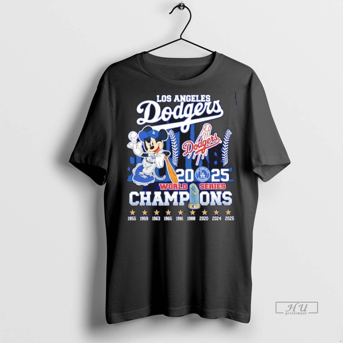 Officials Mickey Mouse X Los Angeles Dodgers 2025 World Series Champions Premium Tee Shirt Sweater Hoodie
