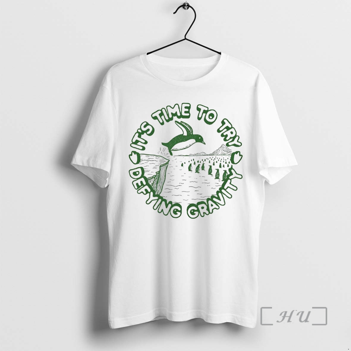 Officials Penguin Its Time To Try Defying Gravity Premium T Shirts Sweater Hoodie