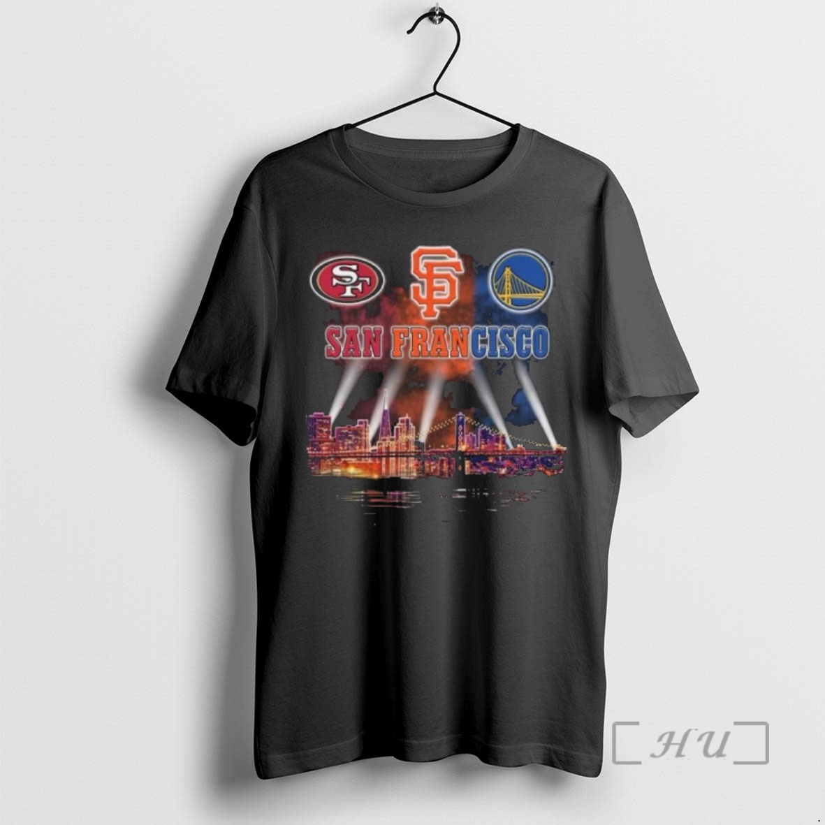Officials San Francisco City Sports 49ers Saints Warriors Skyline Light 2025 Premium T Shirt Sweater Hoodie 1