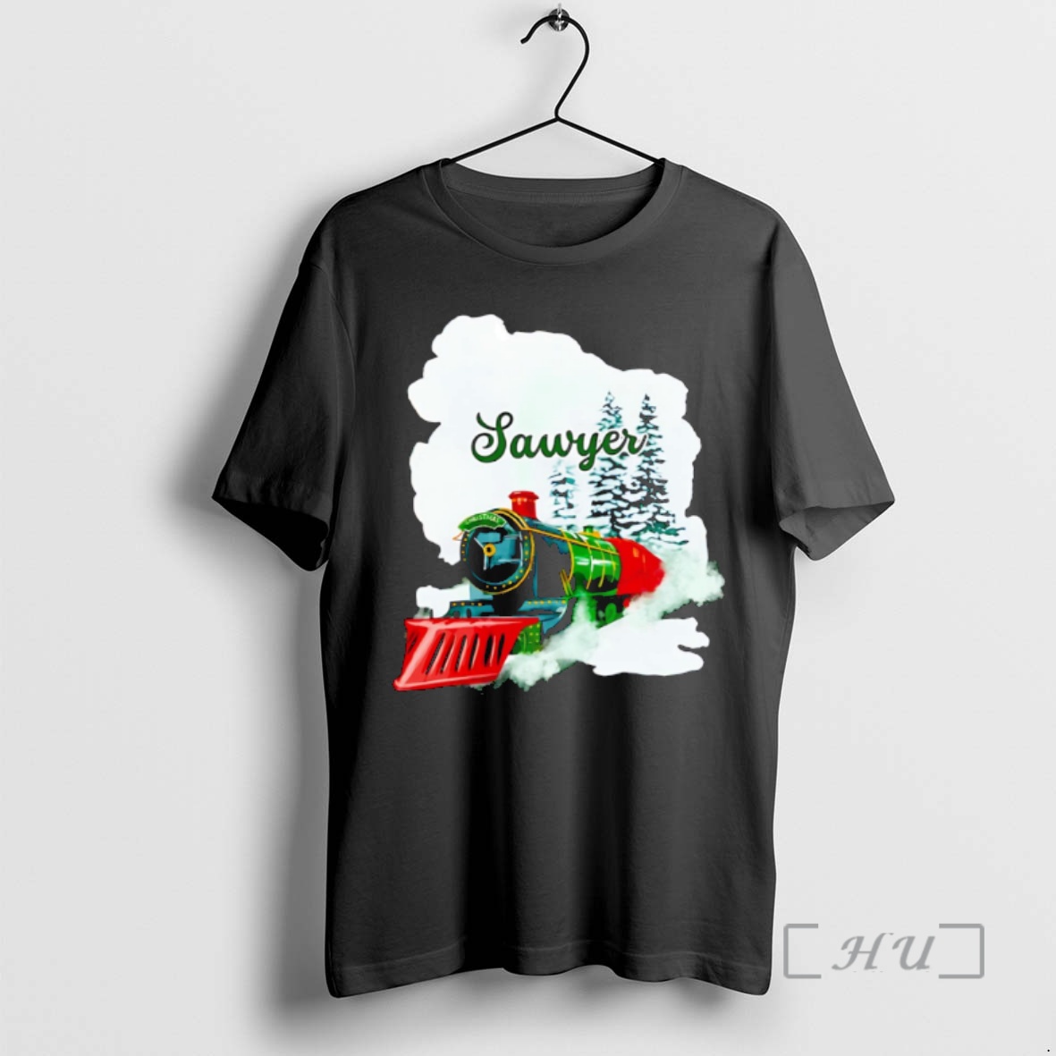 Officials Sawyer Watercolor Christmas Train Premium T Shirt Sweater Hoodie