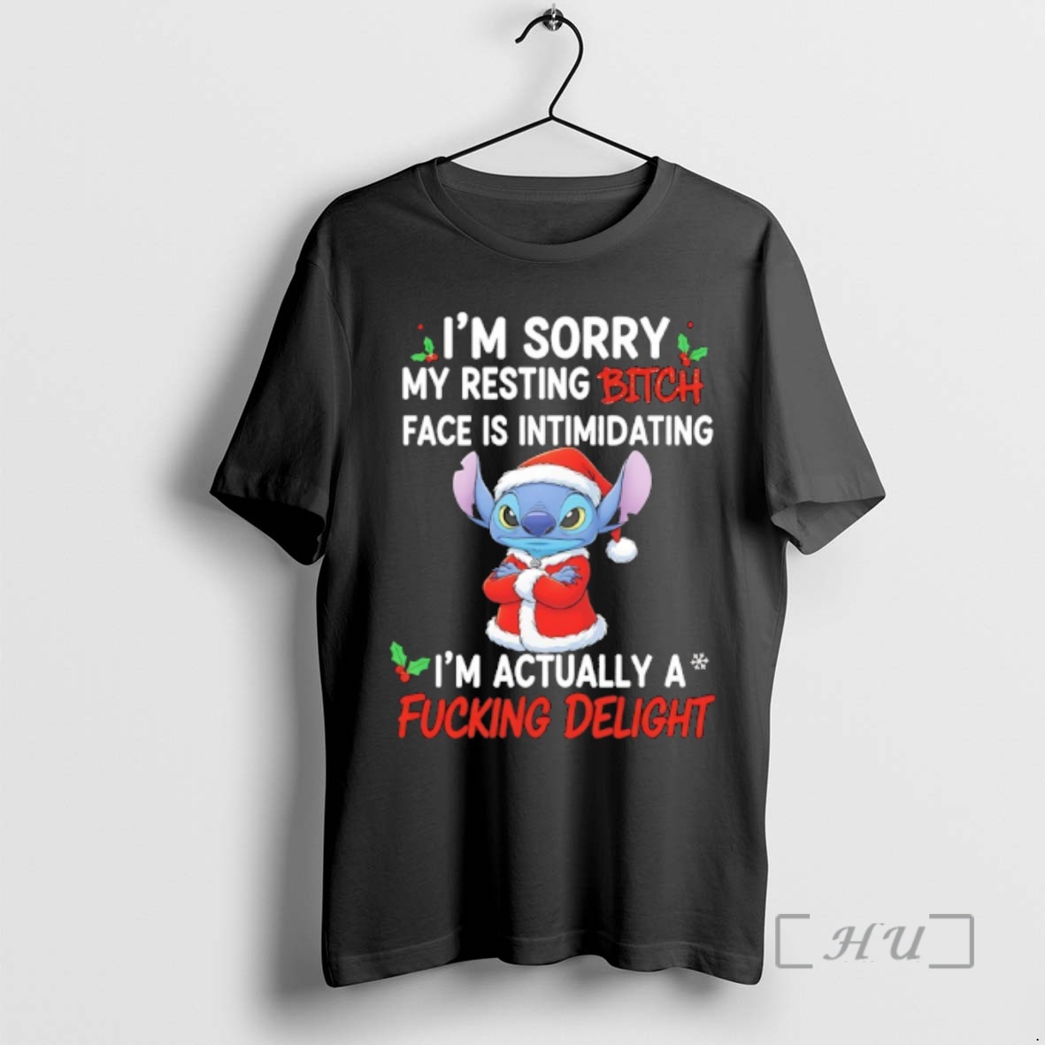 Officials Stitch Christmas Im Sorry My Resting Bitch Face Is Intimidating Im Actually A Fucking Delight Premium T Shirts Sweater Hoodie