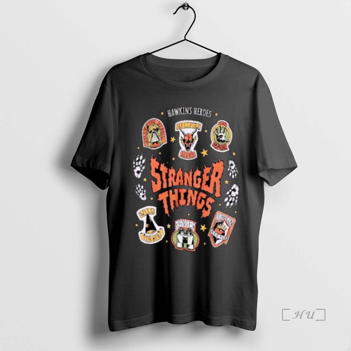 Officials Stranger Things Badge Icons Dark Wash Ornaments Premium T Shirt Sweater Hoodie