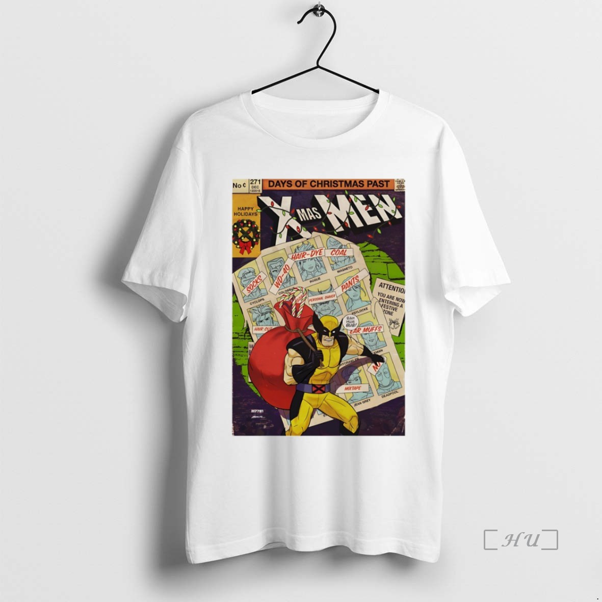 Officials Wolverine Days Of Christmas Past Xmas Men White Premium T Shirts Sweater Hoodie