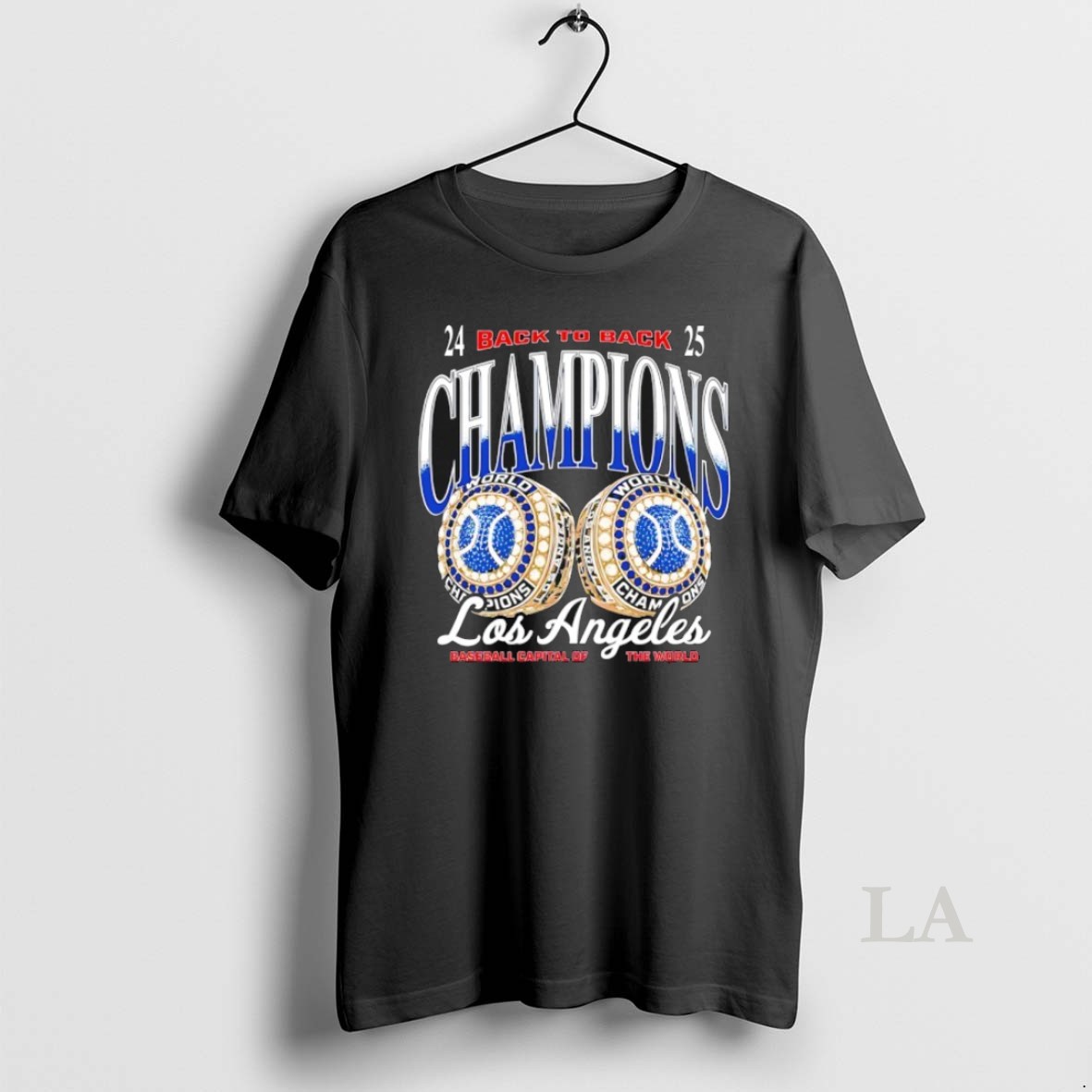 Original 2024 2025 Back To Back Champions Los Angeles Dodgers Rinsg Shirt