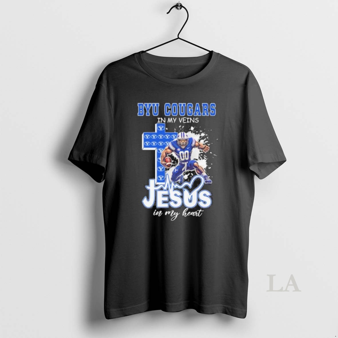Original Byu Cougars Football Mascot In My Veins Jesus In My Heart Shirt
