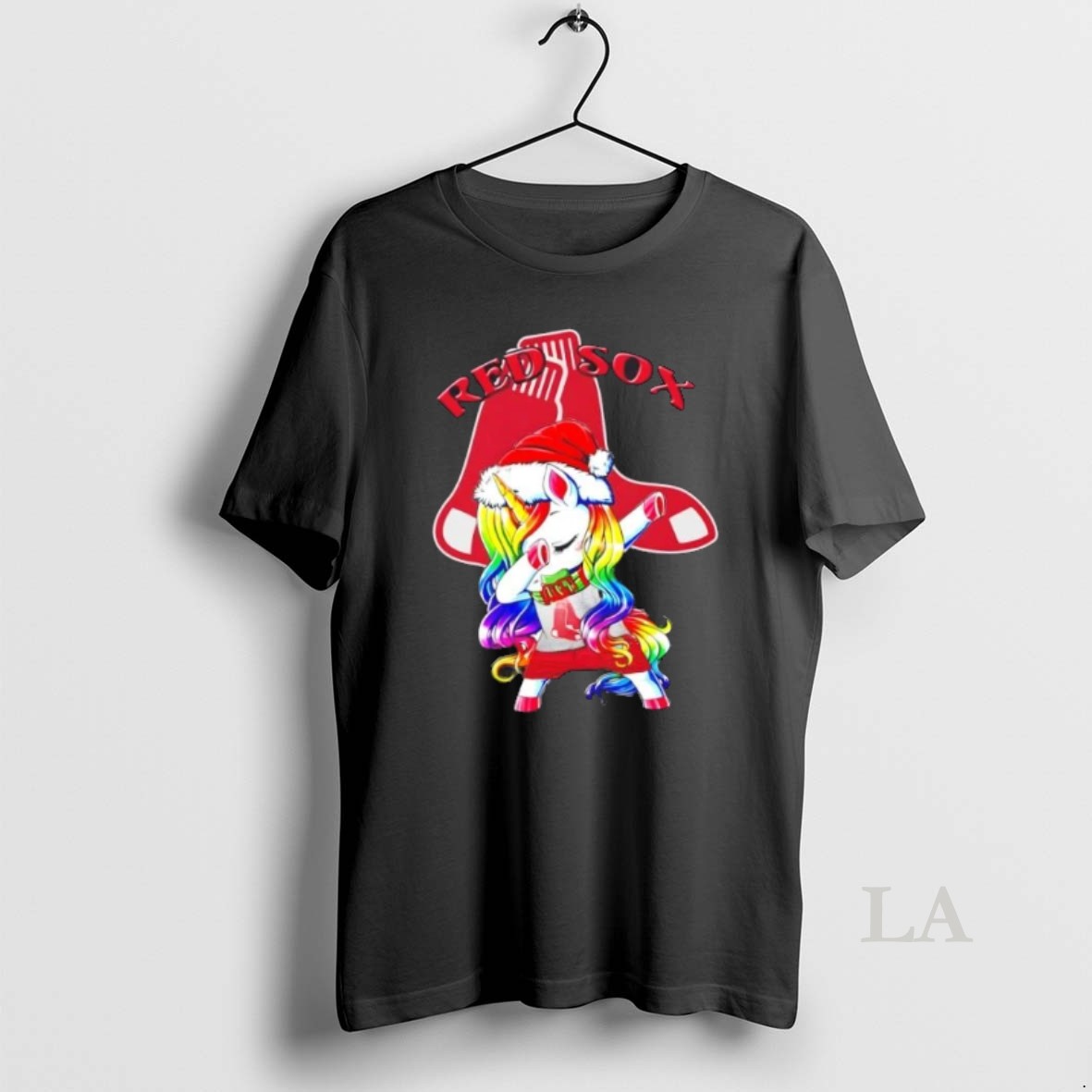 Original Boston Red Sox X Unicorn Santa Hat Dabbing Merry Christmas Shirt