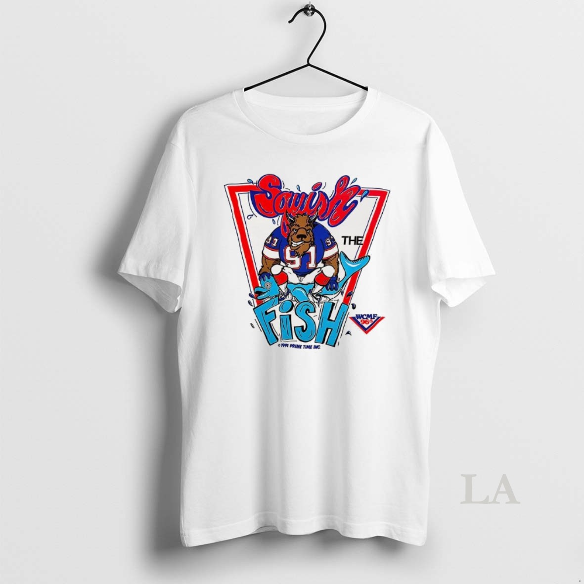 Original Buffalo Bills Squish The Fish Cartoon 90s Vintage Shirt