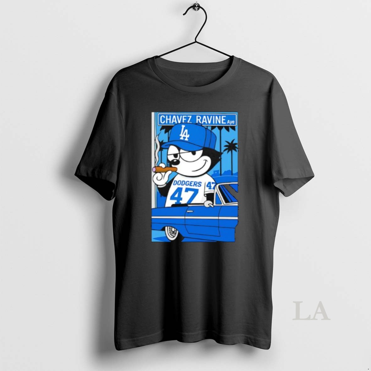 Original Chavez Ravine X Los Angeles Dodgers Lowrider Car Graphic Shirt