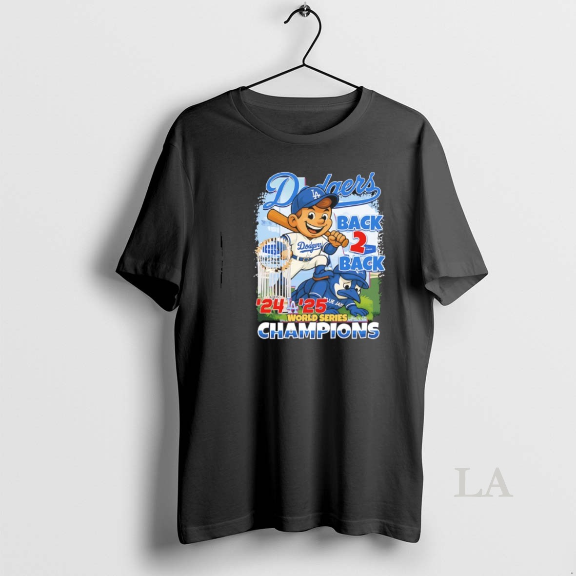 Original Dodgers Beat Blue Jays Back 2 Back 24 25 World Series Champions Mascot Shirt
