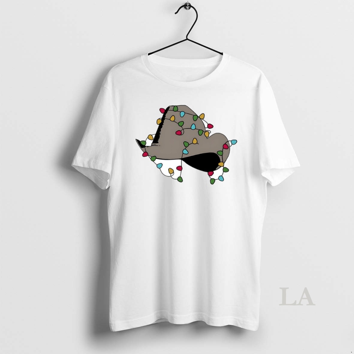 Original Dwight Yoakam Christmas Light Hat Circle Shirt