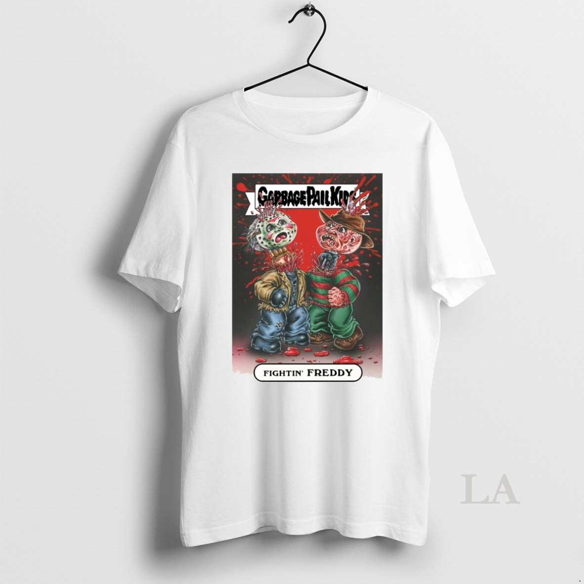 Original Garbage Pail Kids Freddy Vs Jason Fightin Freddy Card Shirt