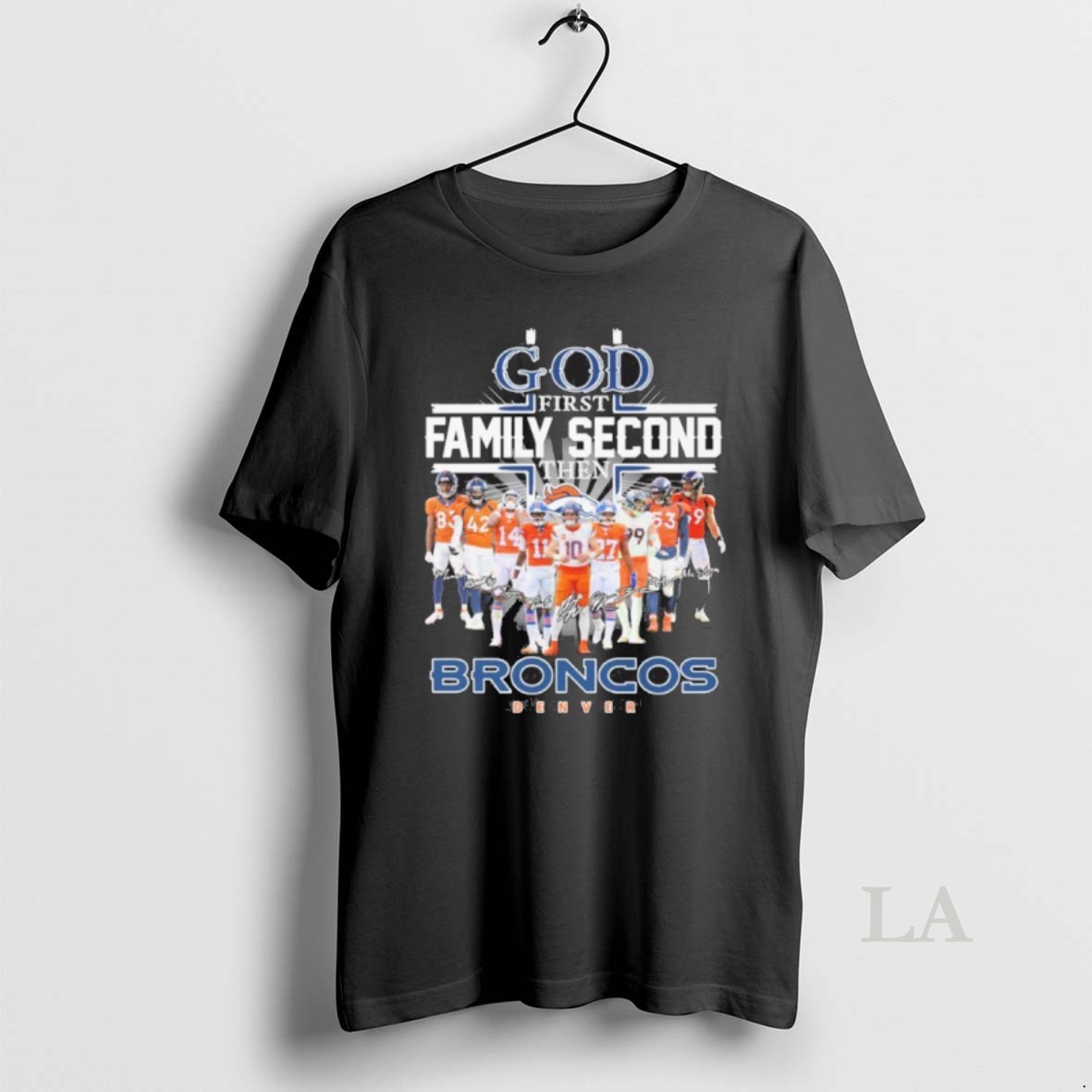 Original God First Family Second Then Denver Broncos 2025 Shirt