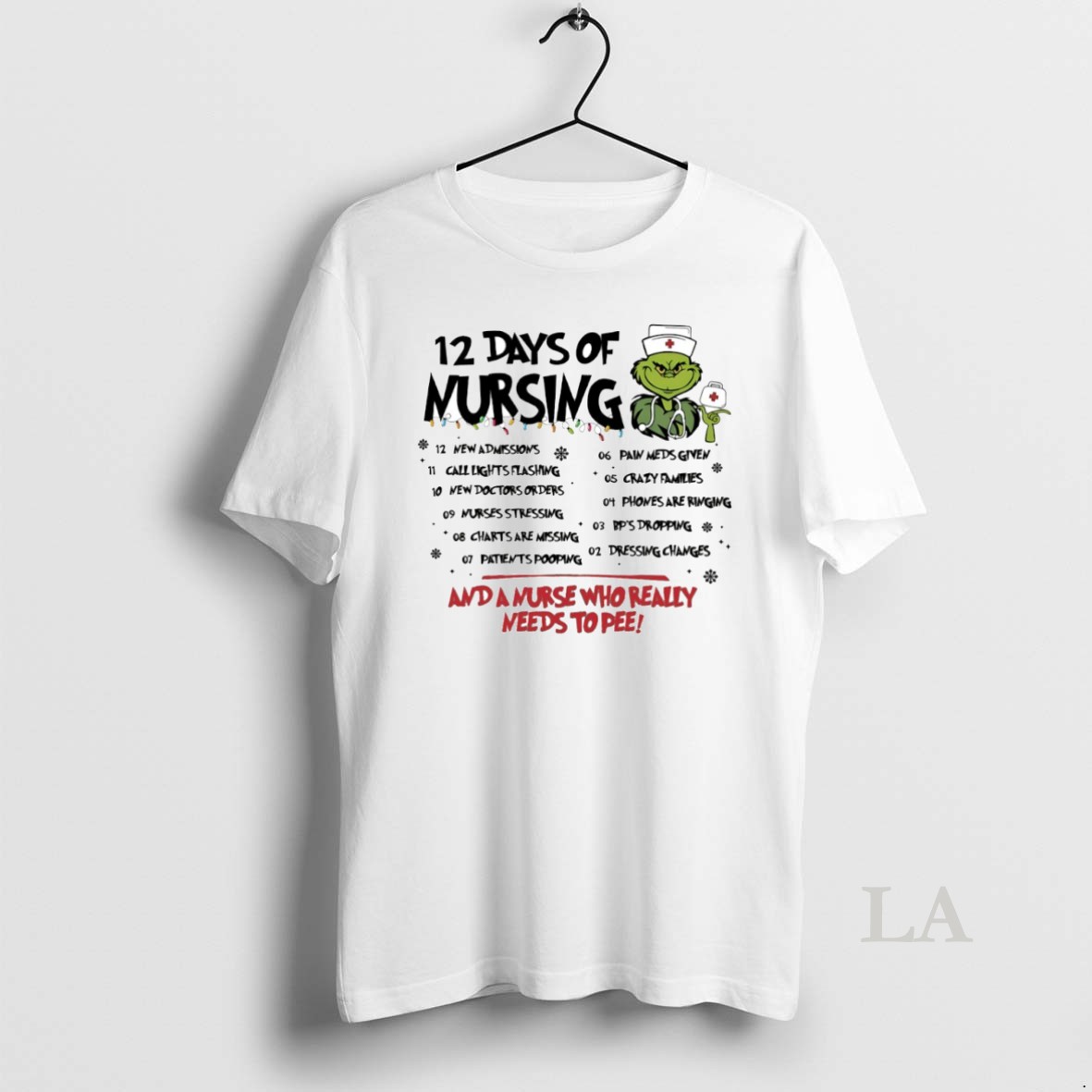 Original Grinch 12 Days Of Mursing And A Murse Who Really Needs To Pee Circle Shirt
