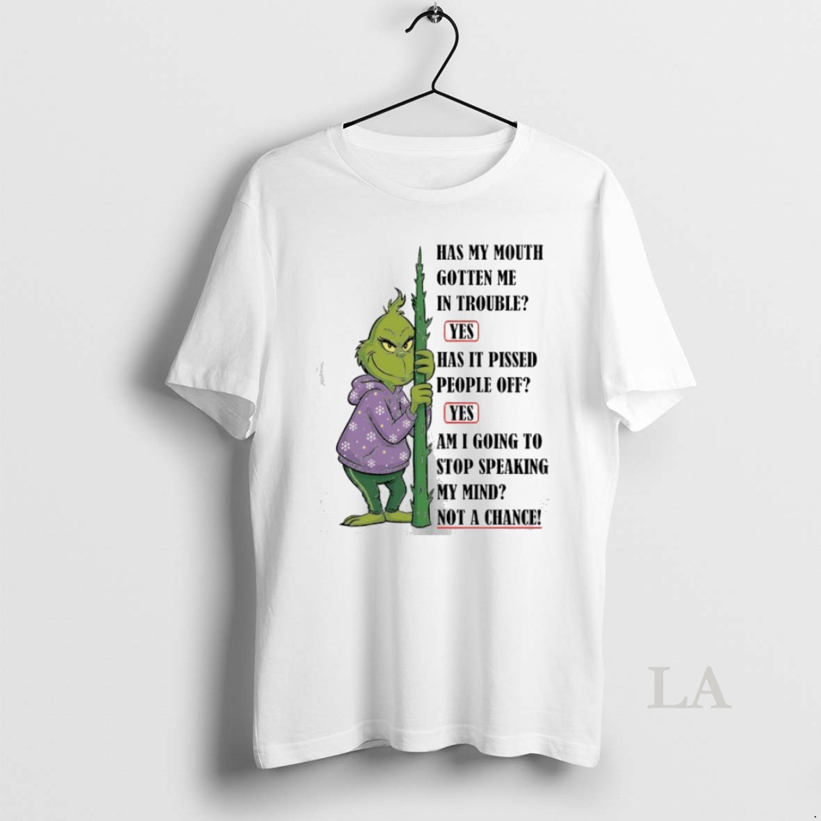 Original Grinch Christmas My Mouth Gotten Me In Trouble Shirt