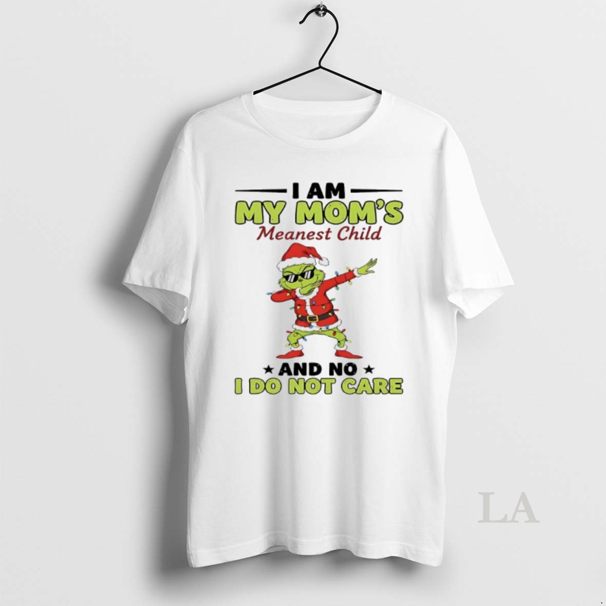 Original Grinch Dabbing Christmas I Am My Moms Meanest Child And No I Dont Care Shirt