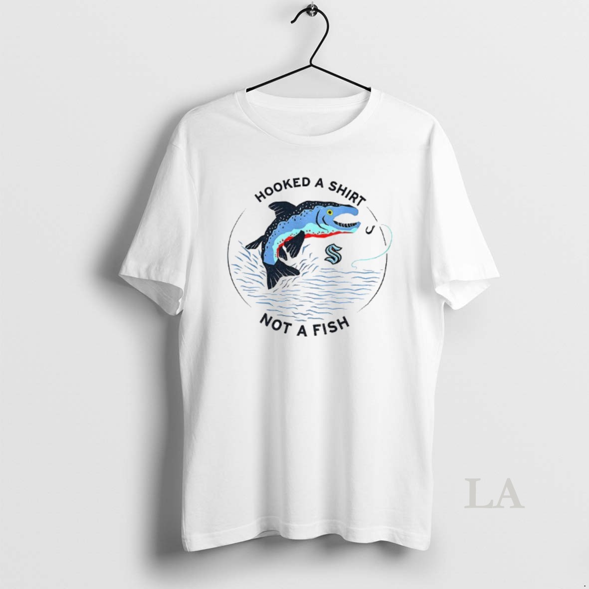Original Hooked A Not A Fish Seattle Kraken Hockey Nhl 2025 Logo Shirt