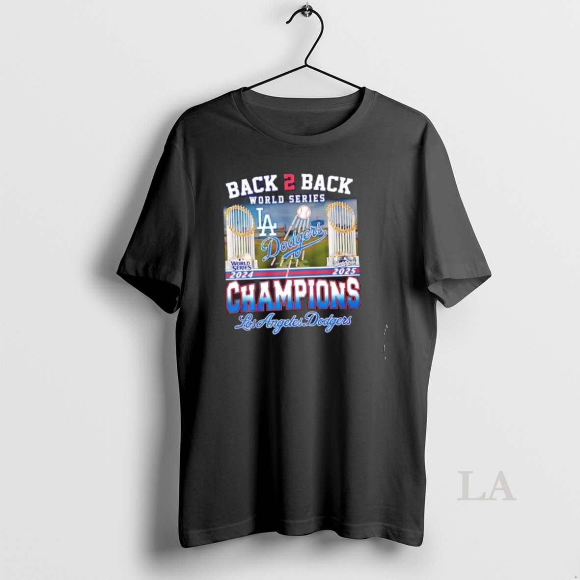 Original La Dodgers Back To Back 2024 2025 World Series Champions Trophy Shirt