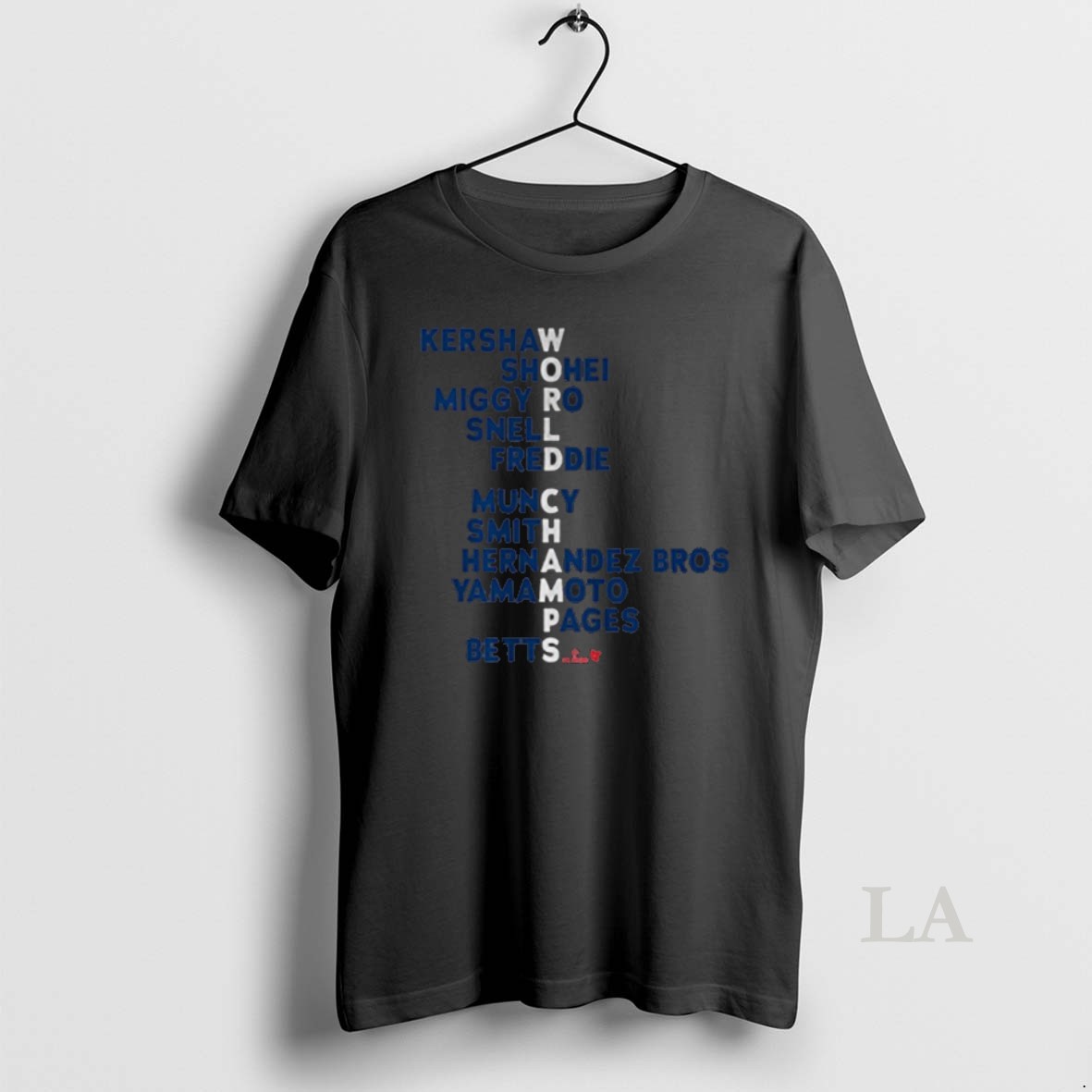 Original Los Angeles Baseball World Champs Acrostic Shirt