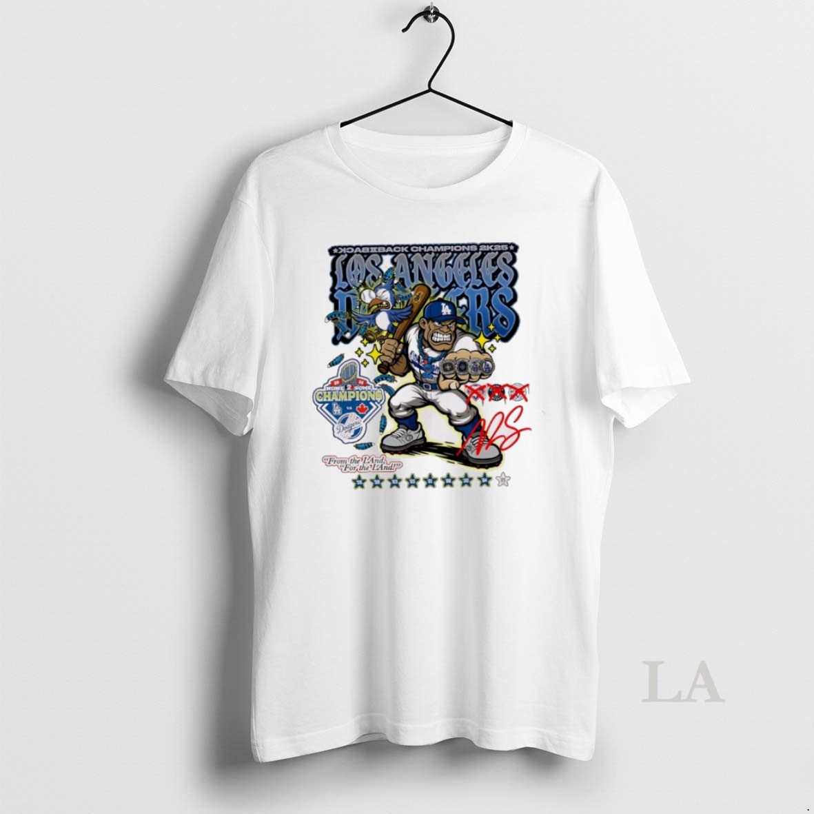 Original Los Angeles Dodgers Back 2k25 Champions None 2 Some Cartoon Shirt