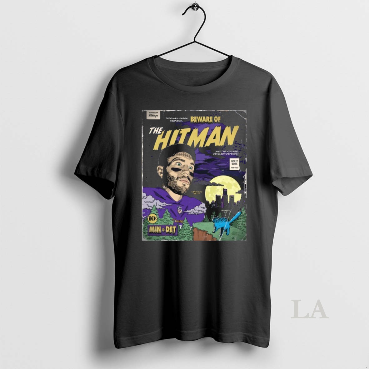 Original Minnesota Vikings Vs Detroit Lions Matchup Game Day Beware Of The Hitman Nfl On November 2 2025 Shirt