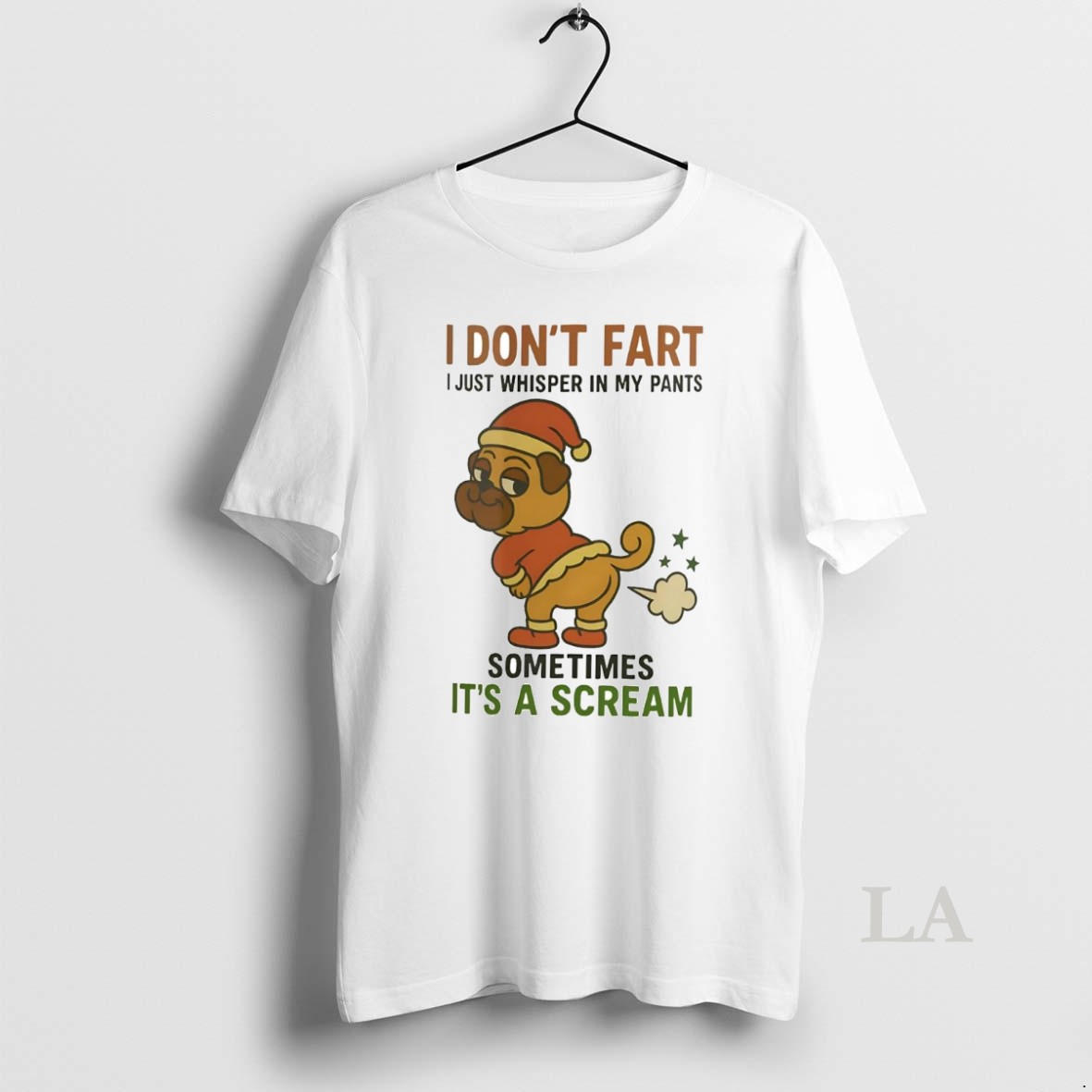 Original Santa Pug I Dont Fart I Just Whisper In My Pants Christmas Shirt