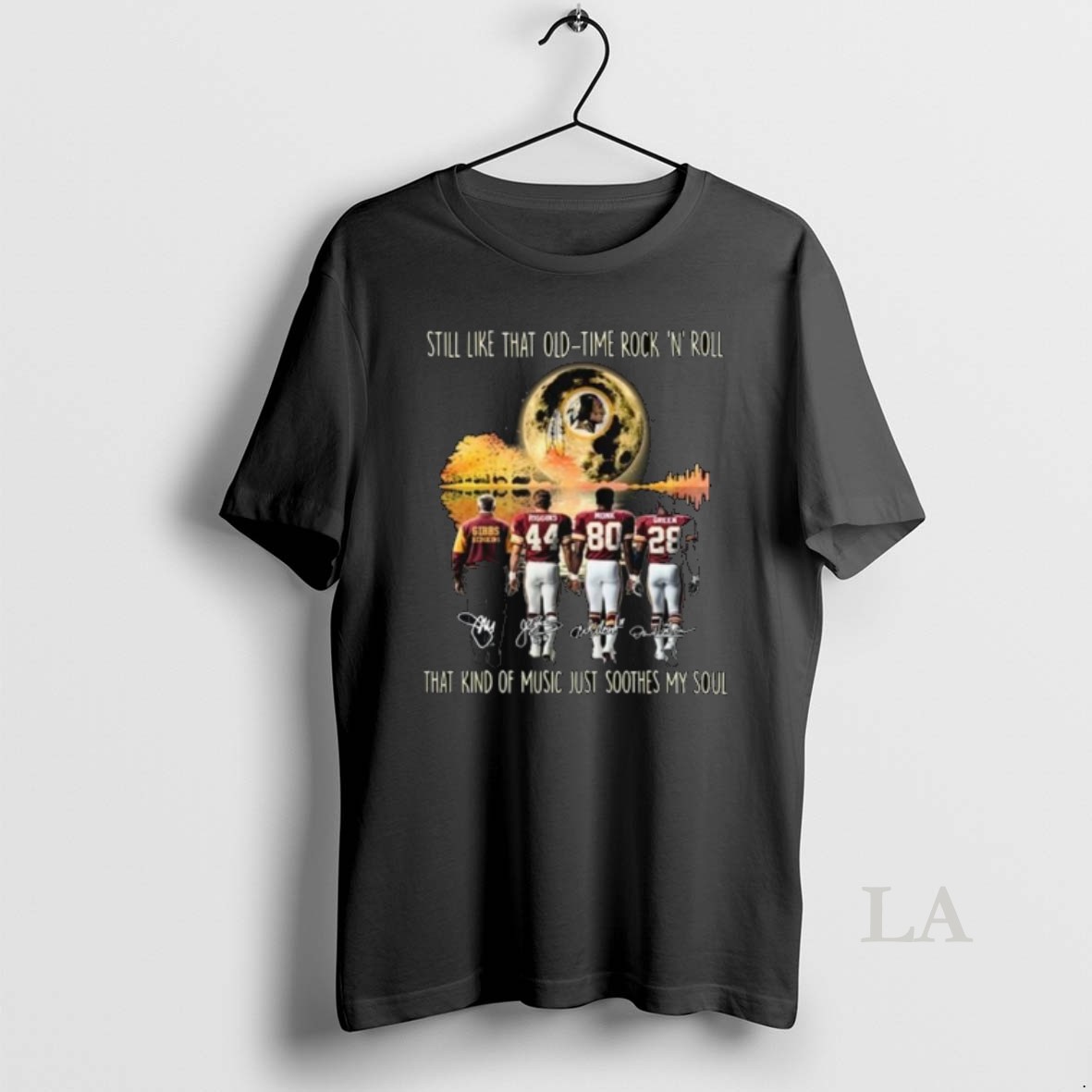 Original Washington Commanders Still Like That Old Time Rock N Roll That Kind Of Music Just Soothes My Soul Players Signatures 2025 Long Sleve Shirt