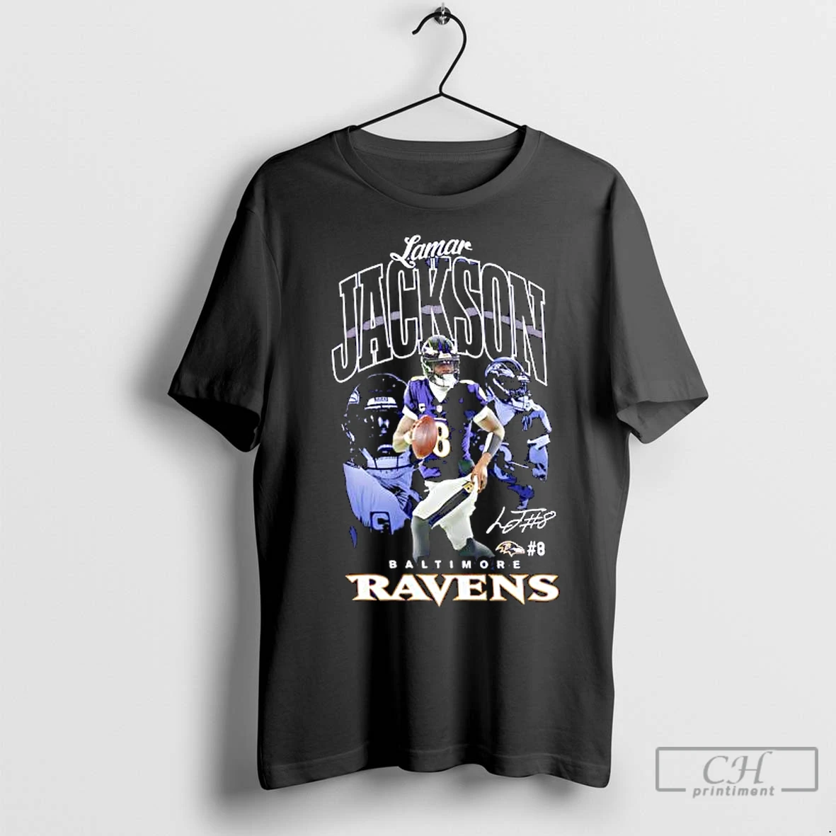 Premium Baltimore Ravens Lamar Jackson Signature T Shirt