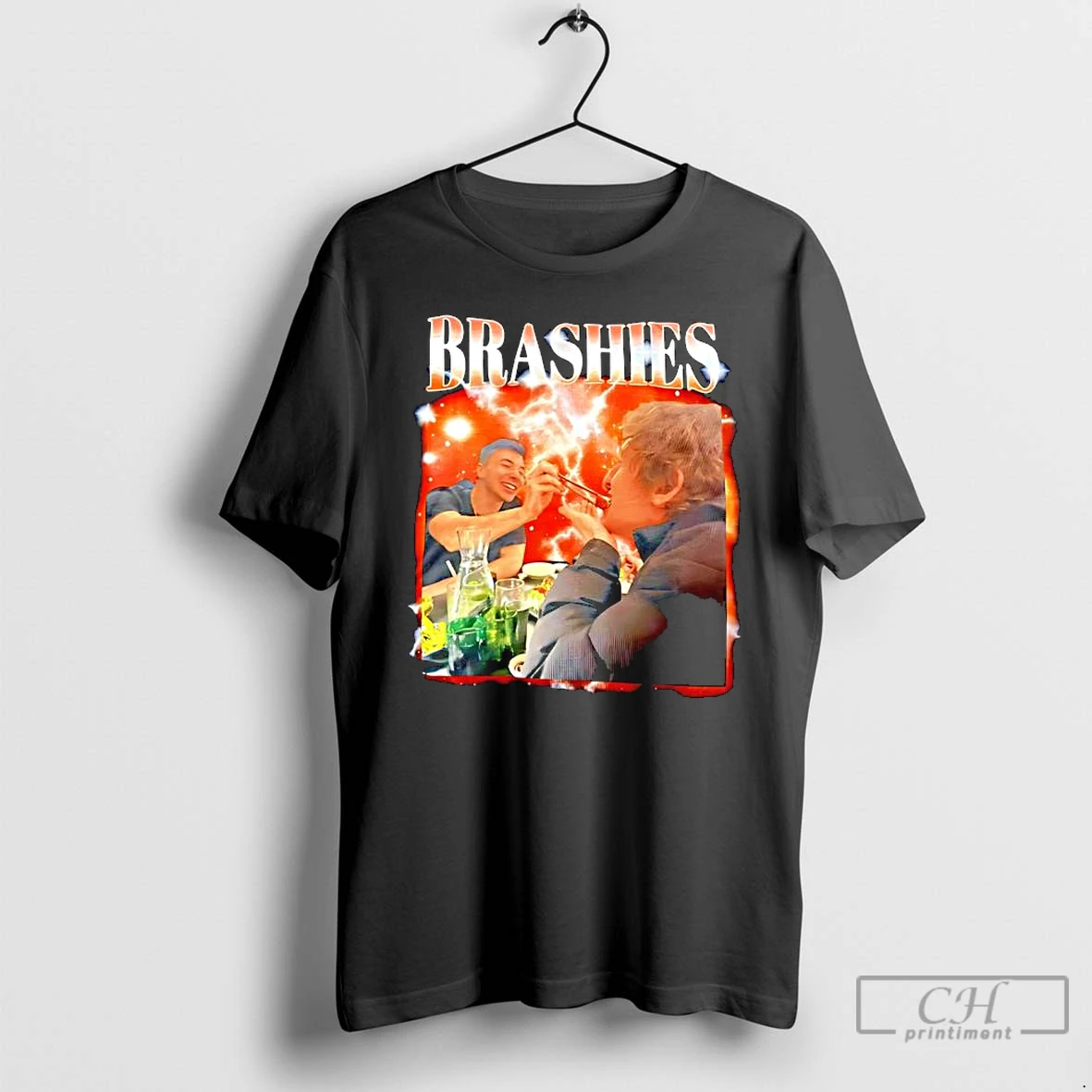 Premium Brashies Two Man Graphic Eating T Shirts Hoodie