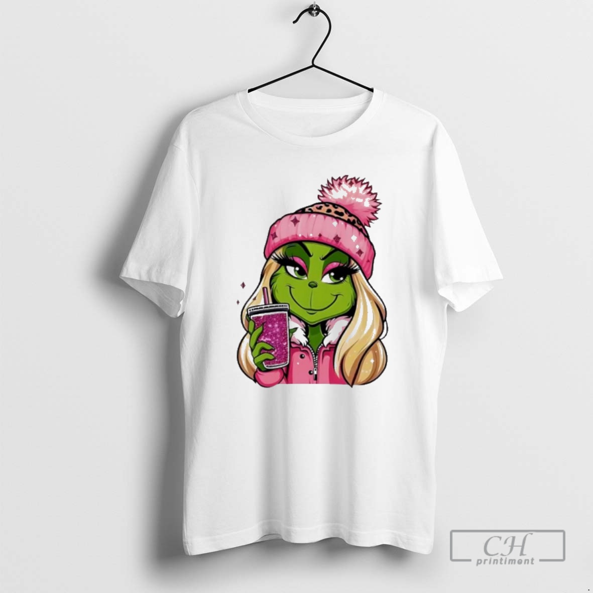 Premium Christmas Pink Grinch Girl Milktea 2025 Shirt Sweater