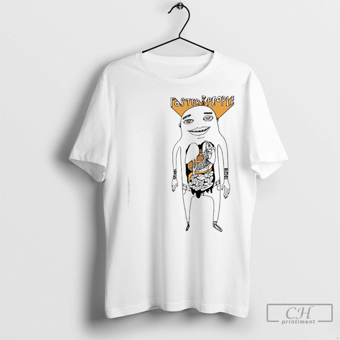 Premium Foster The People Yellow Organ Graphic T Shirt