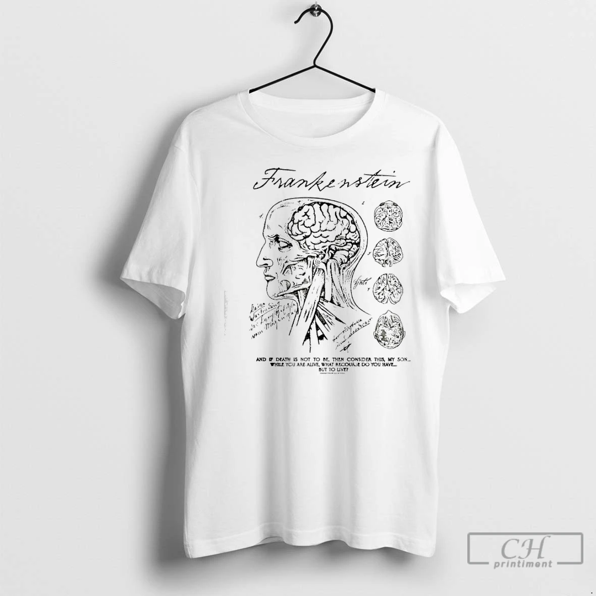 Premium Frankenstein Anatomy Drawing T Shirt