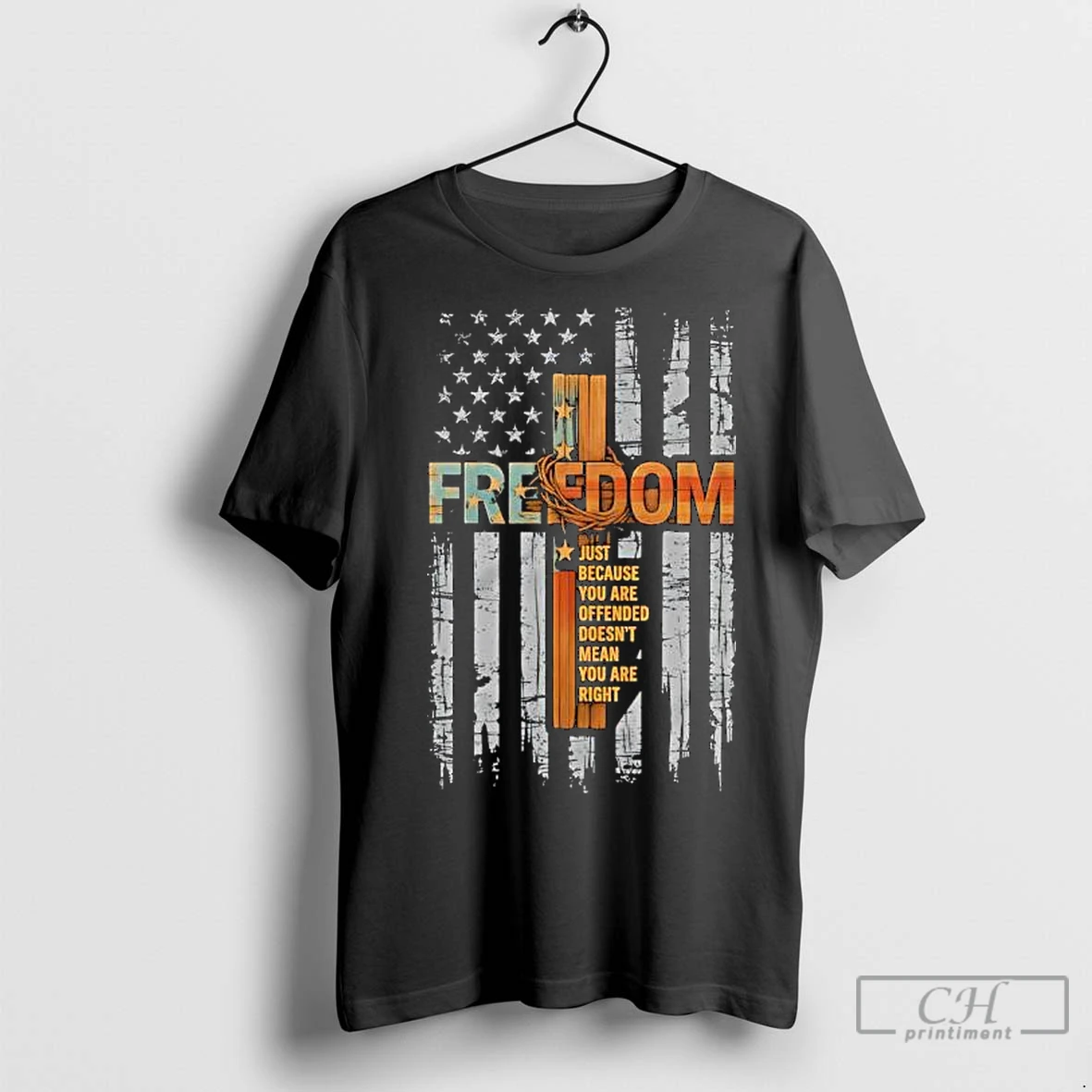 Premium Freedom Justice For Charlie Kirk Just Because Youre Offended Doesnt Mean Youre Right T Shirt