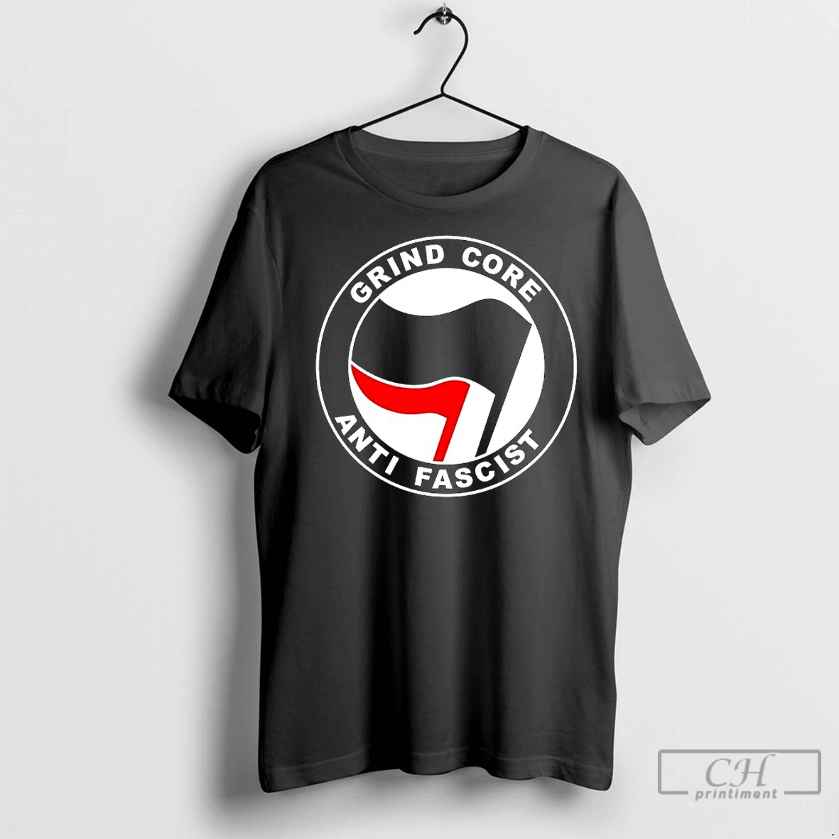 Premium Grind Core Anti Fascist Antifa Logo T Shirt